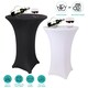 image 6 of 1pc Cocktail Spandex Tablecloth, Table Cover with Leg Pockets - 32" Round