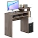 image 2 of HOMCOM Computer Desk with Sliding Keyboard Tray Storage Drawer Shelf Home Office Workstation Grey