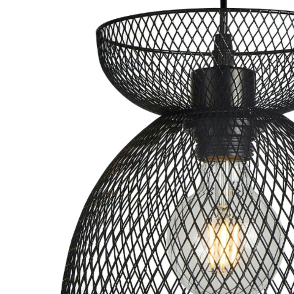 image 1 of First Choice Lighting Cassidy Medium Layered Black Mesh Ceiling Pendant Light Black