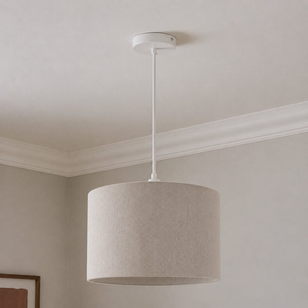 CGC Lighting Lola Corduroy 30cm Lampshade Matching Silk Inner in Grey