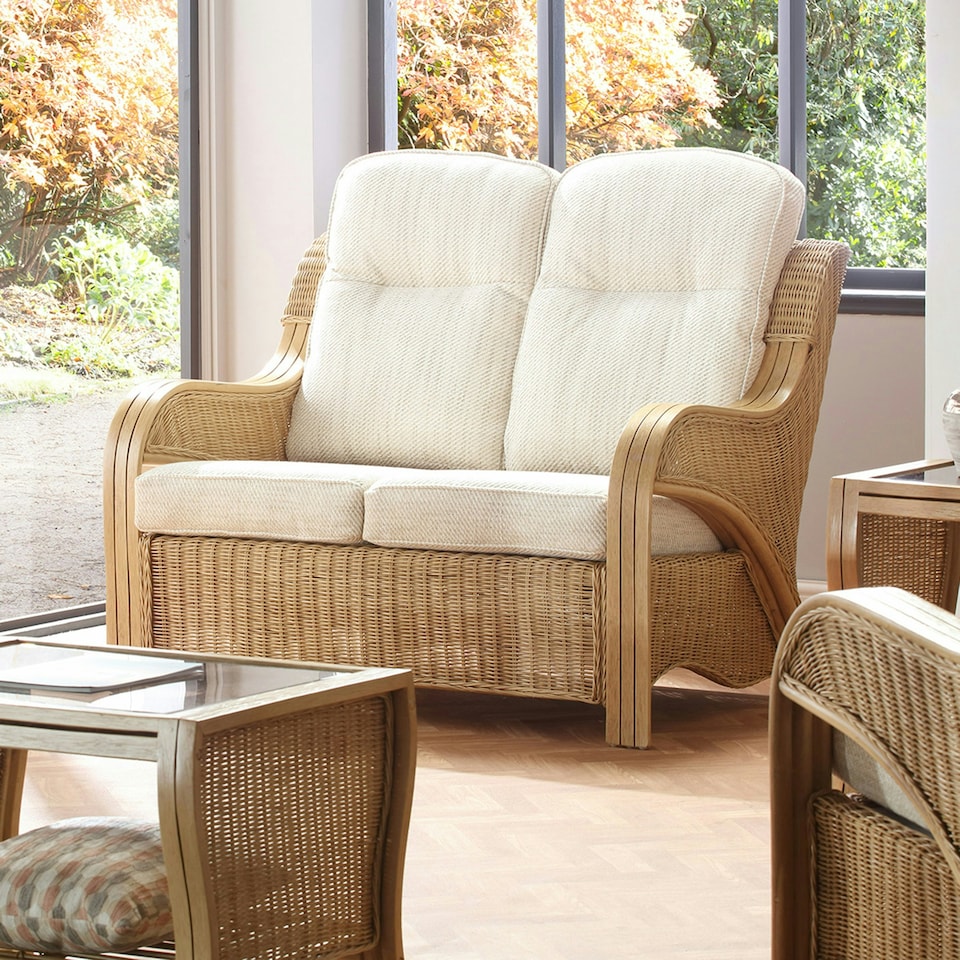 image 1 of Desser Opera Light Oak Rattan 2 Seater Sofa Set in Jasper - Conservatory Sofa Suite