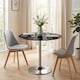 image 2 of HOMCOM Round Bar Table, Dining Table with Tempered Glass Top and Steel Frame