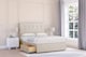image 2 of Sloomy Highbury Cream Plush Divan Bed Base 4 Drawers With 26 Inch Strutted Headboard | Cream | Cream | Small Double | 1
