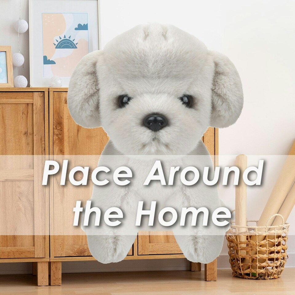 image 1 of Dog Cream Soft Toy Fun Doggy Plush Cuddly Soft Fluffy Cute Puppy 20cm White