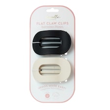 Danielle Creations Flat Claw Hair Clips Black Nude 2pcs