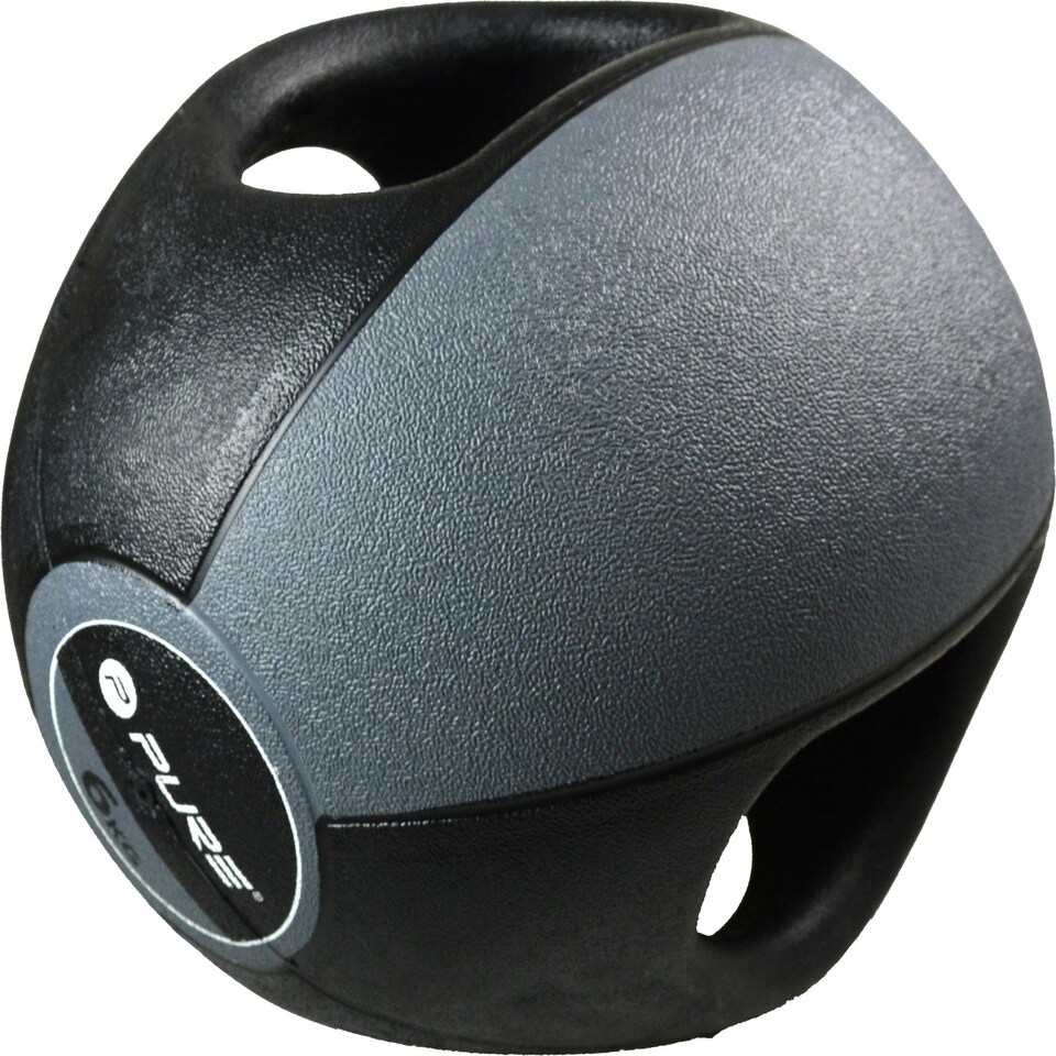 image 1 of Medicine Ball with Handles - 6kg (Grey)