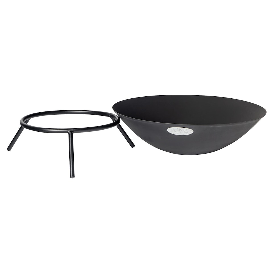 image 1 of Harbour Housewares 56cm Steel Fire Pit - Outdoor Garden Patio Fire Bowl Brazier Heater Stove for Wood Log Charcoal Burning