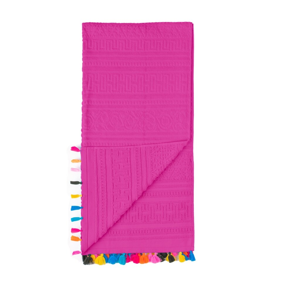image 1 of Velosso Velour Tassle Beach Towel