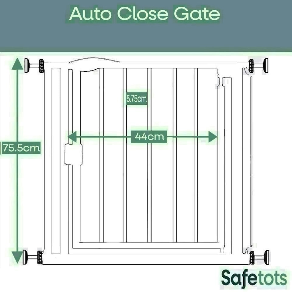 image 1 of Bettacare Auto Close Stair Gate, 68.5cm - 75cm, Matt Black, Narrow, Narrow Pressure Fit Safety Gate, Baby Gate