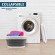 image 5 of Crystals Large Collapsible Fold Able Laundry Basket Pop Up Clothing Washing Storage For Bedrooms Laundry Room Bathroom (Oval Grey) | Grey | white