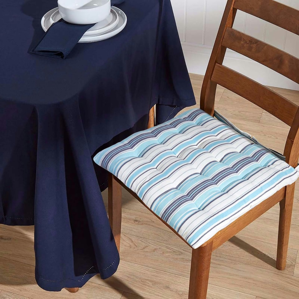 image 1 of Homescapes Navy Blue Tablecloth - 178 x 300 cm Blue