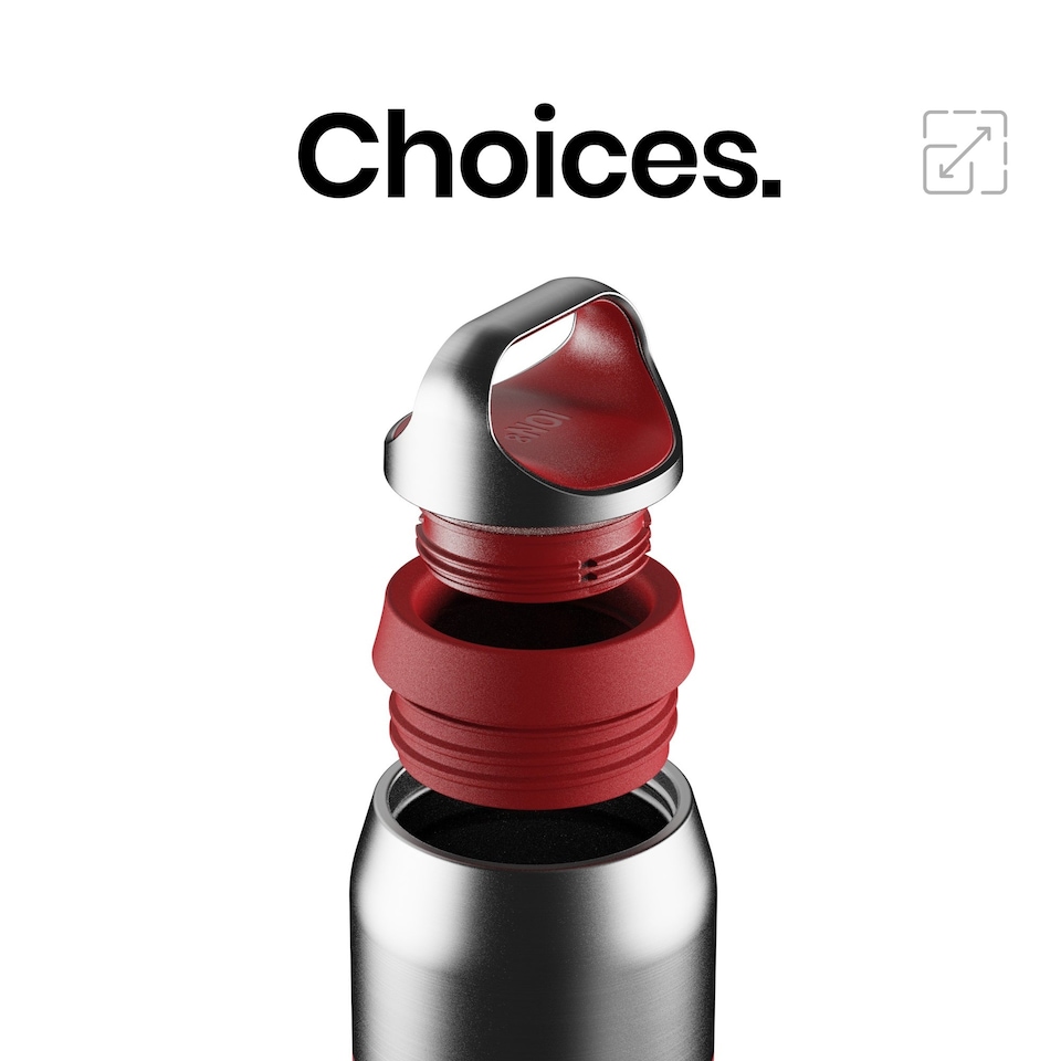 image 1 of ION8 ROAM Insulated Steel Water Bottle, Rubberised, 655ml / 22oz