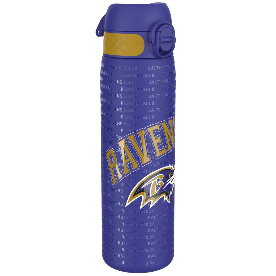 image 1 of Leak Proof Slim Water Bottle, Stainless Steel, NFL, 600ml (20oz) | Blue | NFL Ravens | One Size
