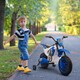 image 2 of HOMCOM Kids Electric Motorbike, 12V Battery Powered Kids Motorbike for Boys and Girls with Training Wheels, Start-up Button, Pedal, for Ages 3-5 Years - Blue
