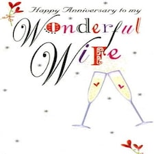 Second Nature 'Champagne Glasses' Wife Anniversary Cards