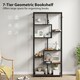 image 3 of HOMCOM 7-Tier Bookshelf, Geometric Bookcase, Industrial Floor Standing Book Shelf, Open Display Shelving Unit for Living Room, Home Office and Bedroom, Grey and Black | Black | Grey and Black