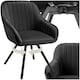 image 1 of Lounge Armchair Living Room Accent Chair 360 Swivel Slim Steel Legs Velvet Fabric  - per piece Black