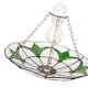 image 4 of Traditional Stained Glass Tiffany Pendant Light Shade with Emerald Green Leaves | Green