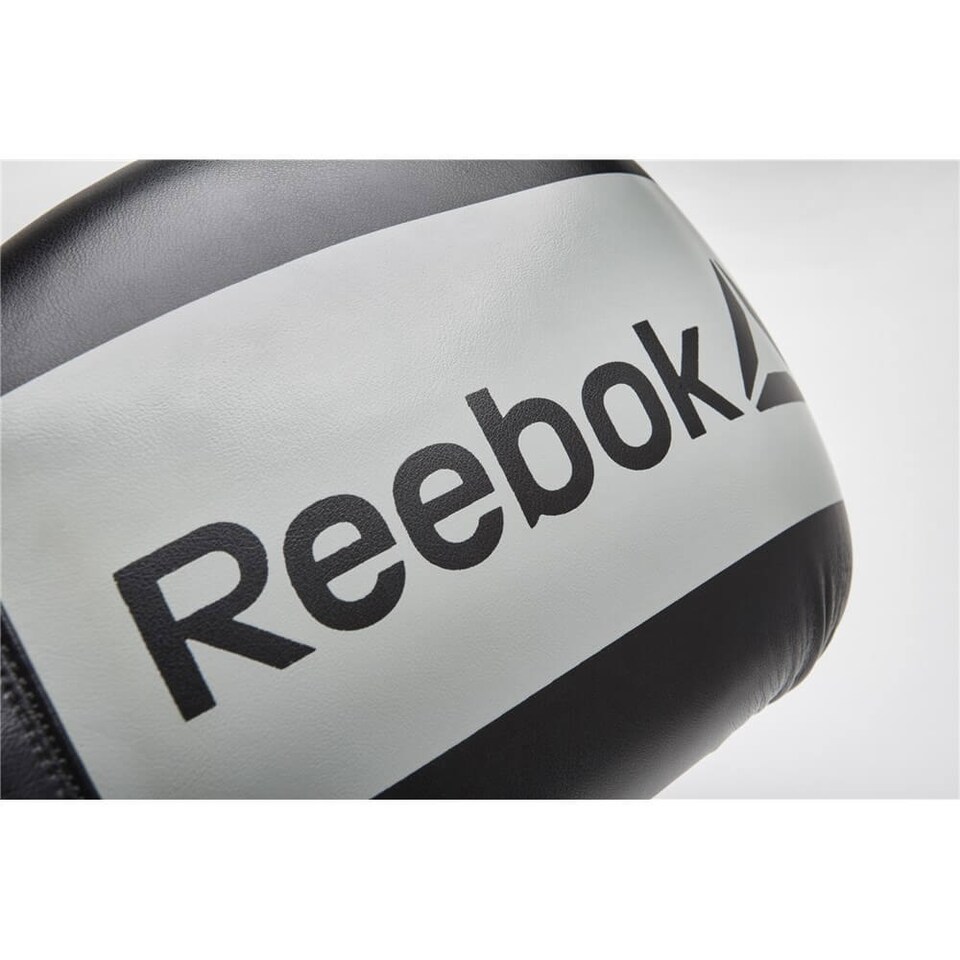 image 1 of Reebok Boxing Gloves Black/Grey, 16oz, Hook and Loop Straps | Grey | Black and Grey | 16oz