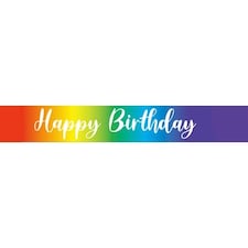 Rainbow Script Happy Birthday Foil Banner 2.7m