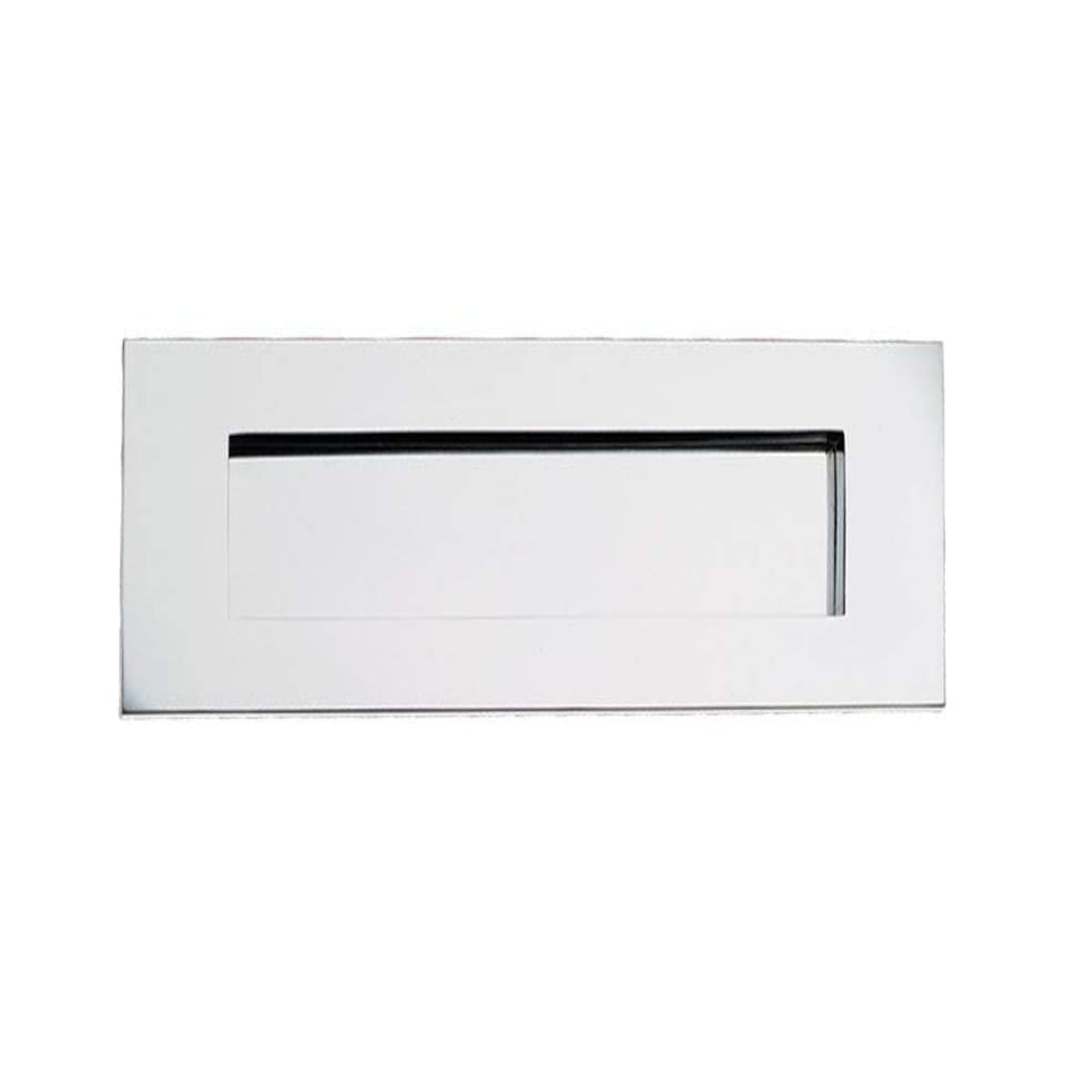 Golden Grace Victorian Design Postal Letter Plate in Polished Chrome Finish, Mail Slot - 12" x 4"