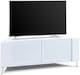 image 8 of MDA Designs CORVUS Corner-Friendly Gloss White Contemporary Cabinet with White Profiles White BeamThru Glass Doors Suitable for Flat Screen TVs up to 50" | White | 1