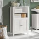 image 2 of SoBuy BZR13-W,Slim Bathroom Storage Cabinet with 2 Shelves & 2 Shutter Doors | White | White | 1