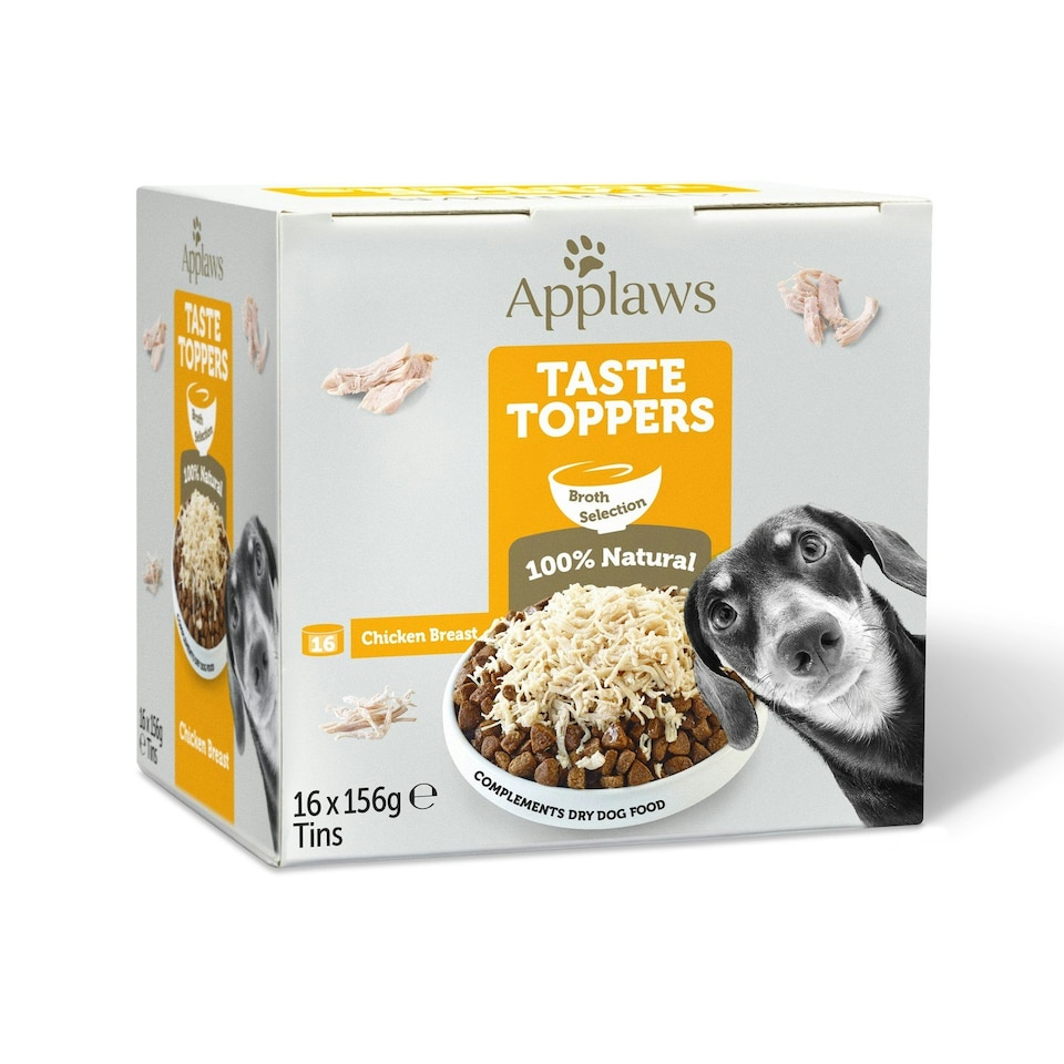 image 1 of Applaws Taste Toppers Natural Wet Dog Food Chicken in Broth 16 x 156g Tins