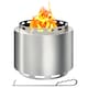 image 2 of Outsunny Smokeless Fire Pit, 48.5cm Portable Wood Burning Firepit with Poker for Garden Camping Bonfire Party, Stainless Steel, Silver