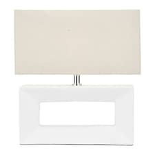 Block White Ceramic Rectangular Table Lamp Cream | White