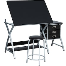 Yaheetech Adjustable Drafting Table Grey