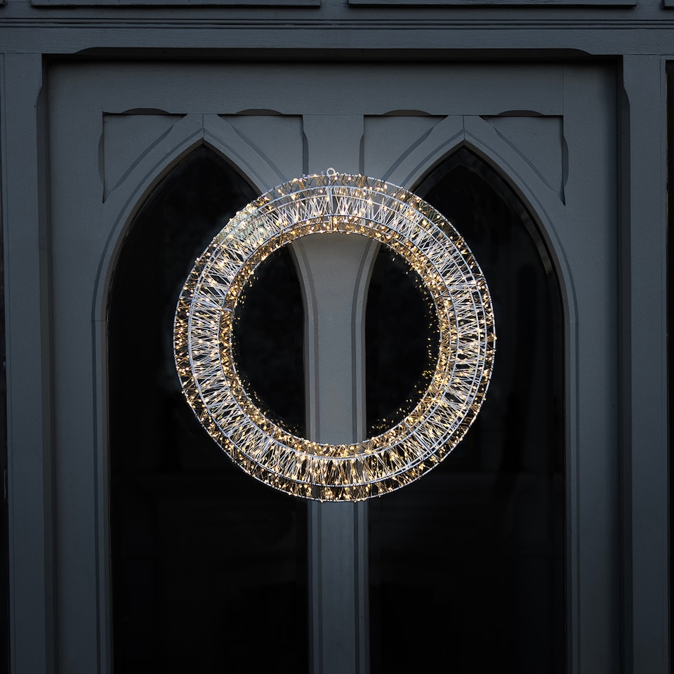 image 1 of Charles Bentley Indoor Outdoor 50cm Light Up Christmas Wreath