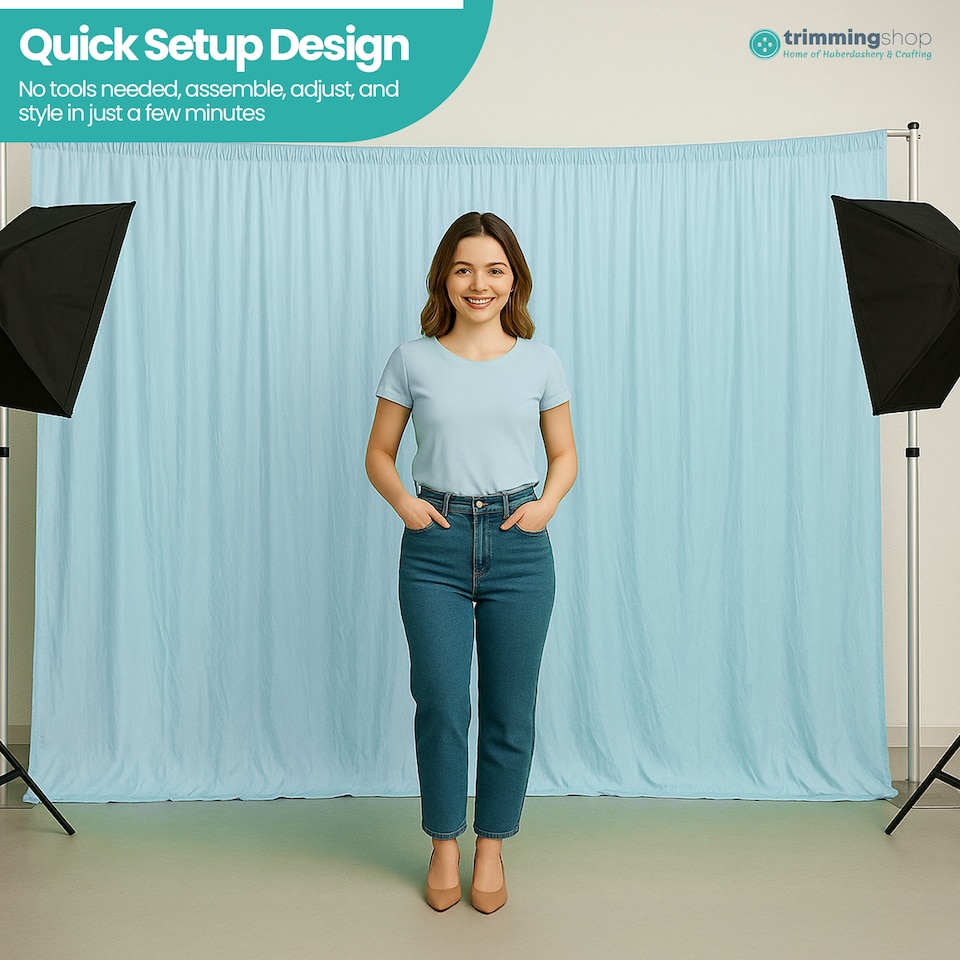 image 1 of Portable Pipe & Drape Frame, Backdrop Stand Set for Weddings - 3m x 6m