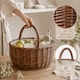image 5 of Wickerfield Wicker Picnic Shopping Basket with Handle and Built-in Liner (Large)