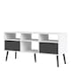image 3 of Oslo TV Unit Wide 2 Drawers 4 Shelves in White and Black Matt