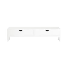SoBuy BBF02-W,Computer Monitor Stand Monitor Riser with 2 Drawers | White | White | 1