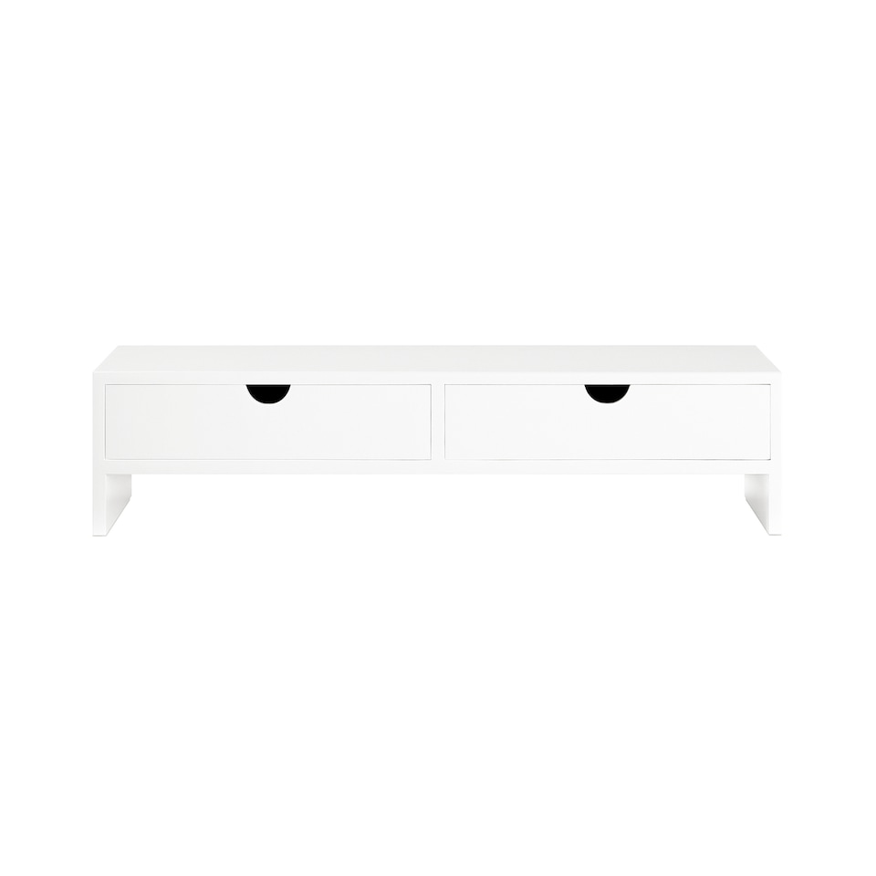 image 1 of SoBuy BBF02-W,Computer Monitor Stand Monitor Riser with 2 Drawers | White | White | 1