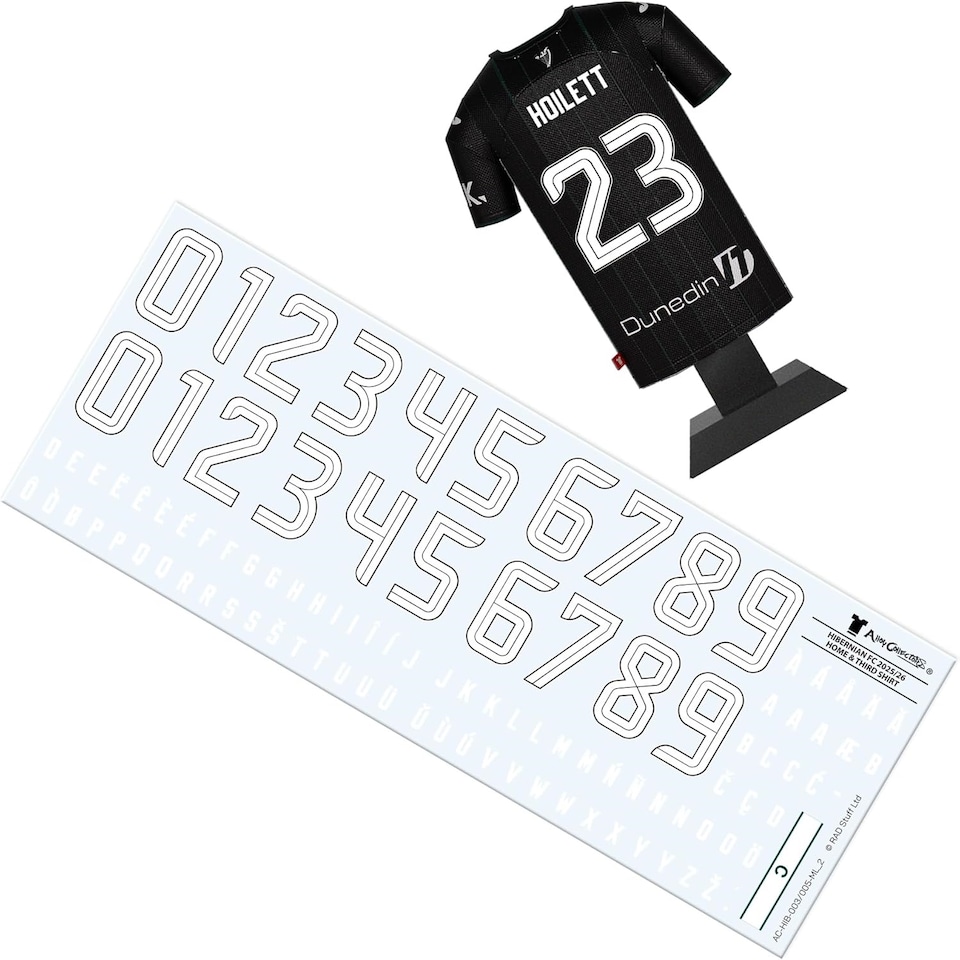 image 1 of RadStuff Metal Alloy Football Shirt - Hibernian FC Third Kit 2025/26