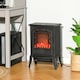image 6 of HOMCOM Freestanding Electric Fireplace Heater W/ Realistic Flame Effect Black | Black