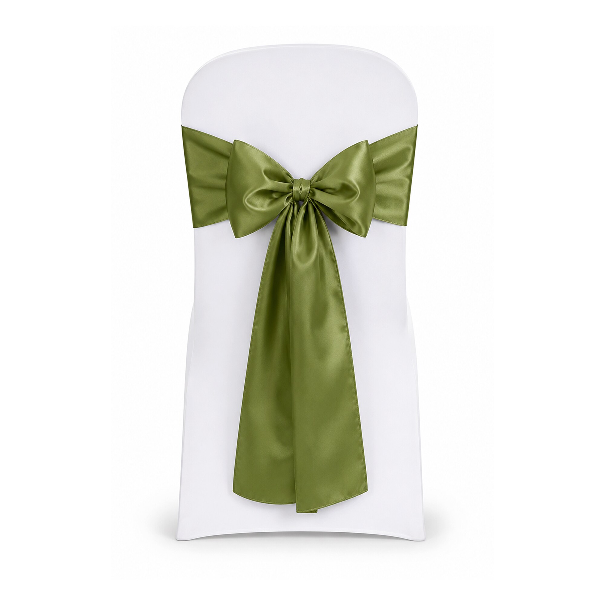 Neel Blue 7" x 108" Sage Green Satin Chair Sashes for Wedding - 1pc
