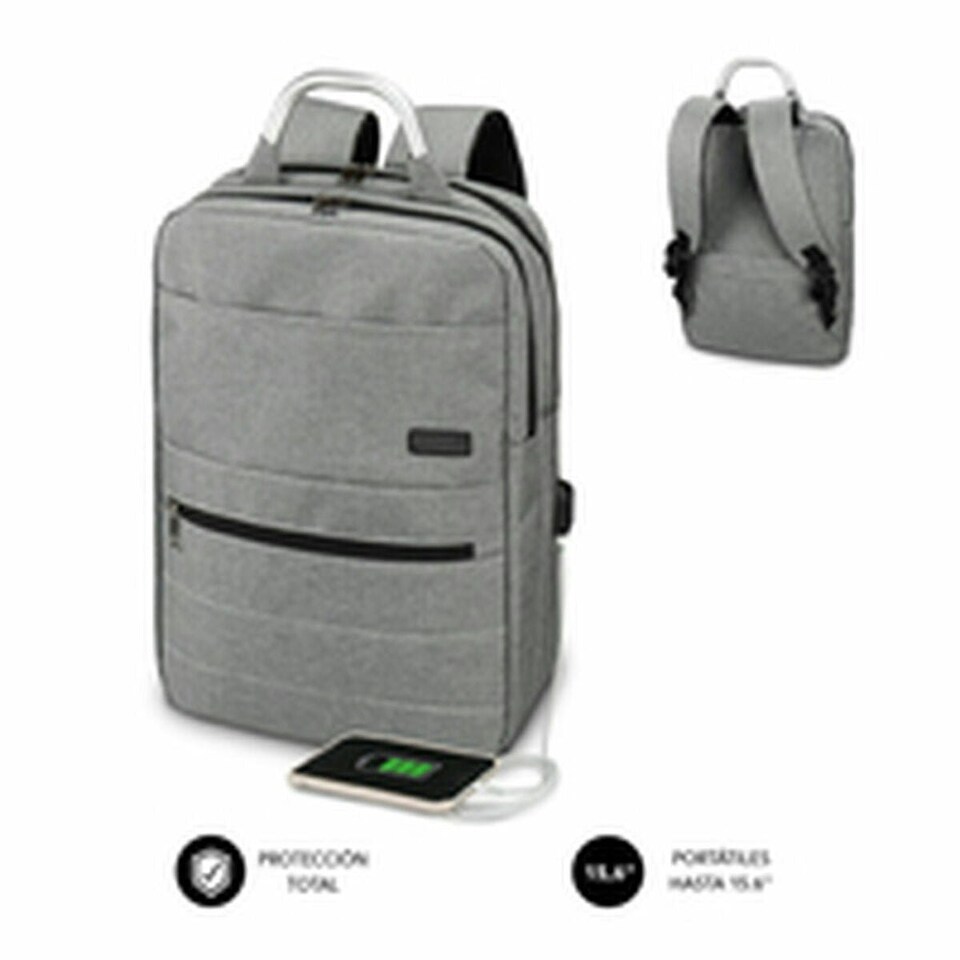 Rucksack for Laptop and Tablet with USB Output Subblim MOCHILA ELITE AIRPADDING 15.6'' GREY N/A | N/A | One Size