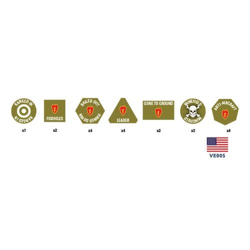 Flames of War: NAM -Tropic Lightning Token Set - Brand New