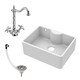 image 1 of 595mm - 1 Bowl Fireclay Butler Kitchen Sink - Tap Ledge, Overflow, Classic Tap & Waste