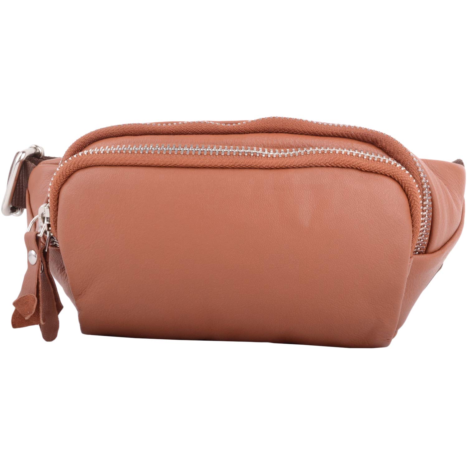 London Leathergoods Womens / Mens Soft Genuine Leather Work / Travel / Holiday Bumbag / Waist Bag Brown Tan