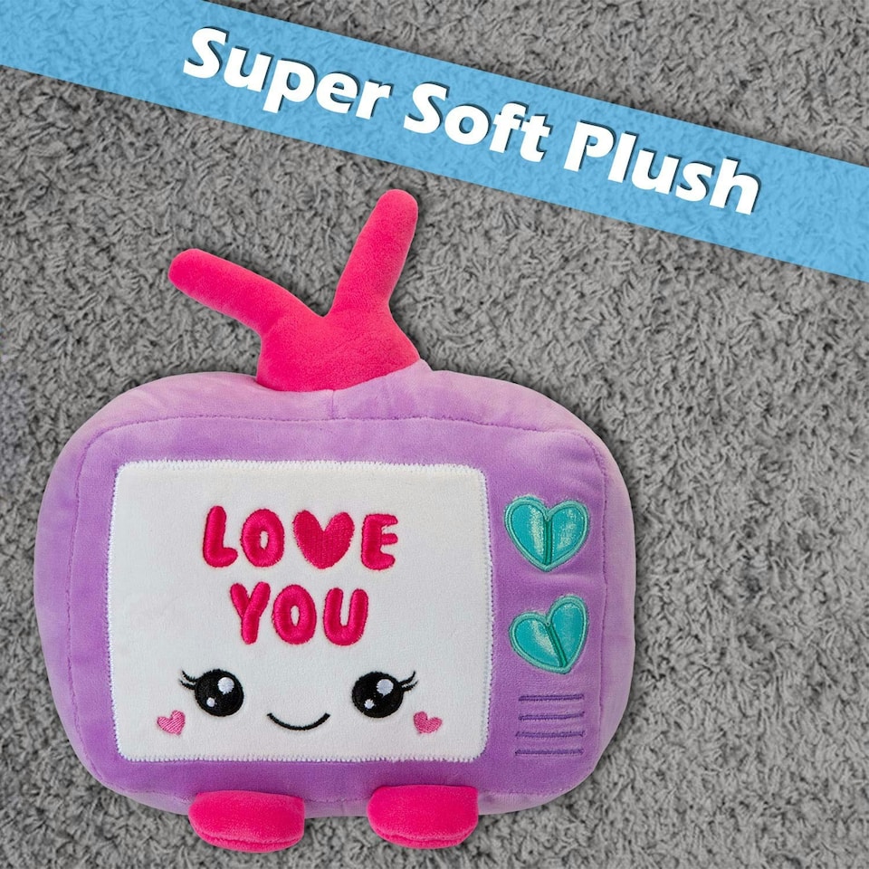 image 1 of TV Soft Toy Cute Plushie Huggable Cuddly Stuffed Toy Gift 20cm Purple