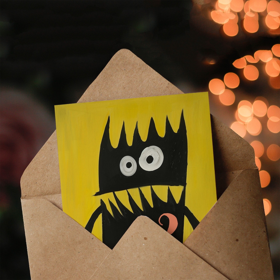 image 1 of Cute Monster Cartoon 2nd Two Age 2 Year Old Birthday Card