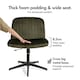 image 4 of VonHaus Dawson Green Velvet Desk Chair with 360° Swivel & Wide Seat Green