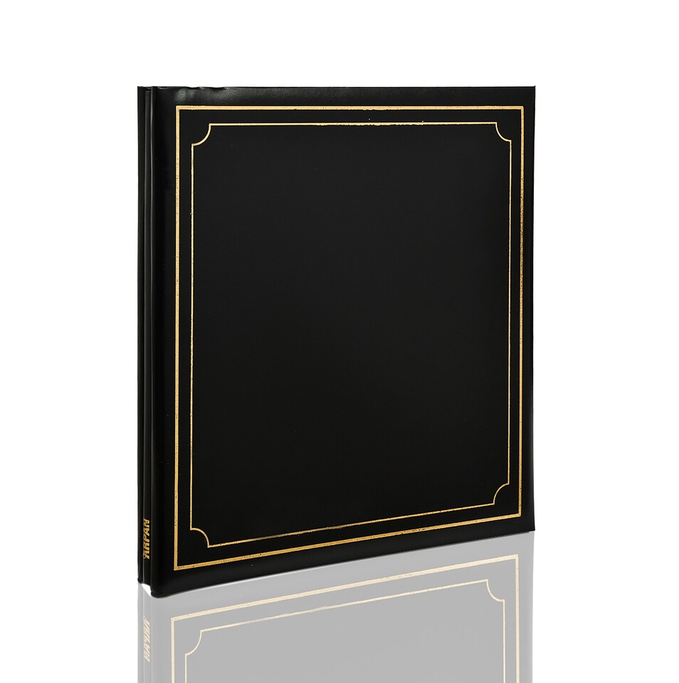 image 1 of ARPAN Extra-Large Self Adhesive Photo Album – 24 Sheets / 48 Sides – Leather Look Padded Cover Post Bound Scrapbook Memory Album for Photos, Keepsakes & Special Occasions