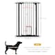 image 4 of PawHut Extra Tall Dog Gate with Cat Door Auto Close for Stairs 74-80 cm Wide
