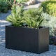 image 4 of Primrose Polystone Large Black Rectangular Trough Planter 100cm